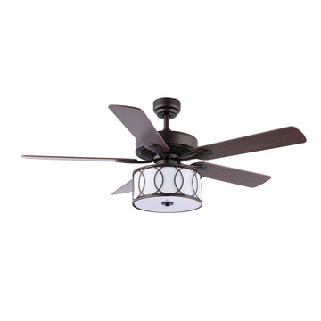 Circe 52" Transitional Glam Drum Shade LED Ceiling Fan With Remote - JONATHAN Y